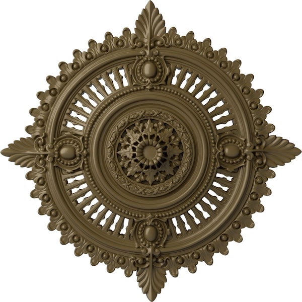 Ekena Millwork Haylynn Ceiling Medallion (Fits Canopies up to 1 1/4"), 29 1/8"OD x 1 1/4"ID x 4"P, Mississippi Mud CM29HYMMF - main